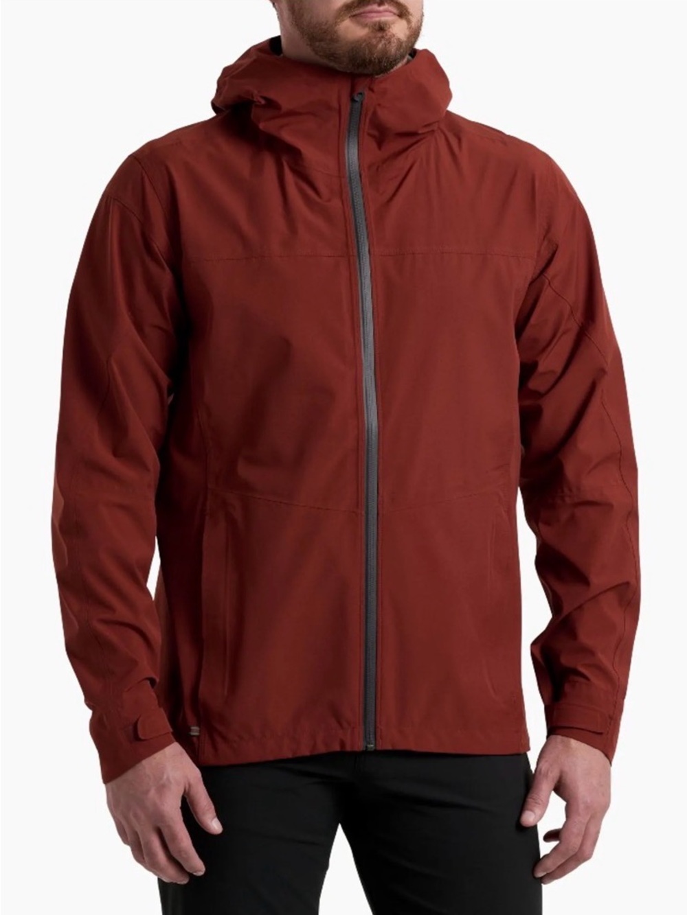 Kuhl Men's Voyager Stretch Hooded Rain Jacket - chili oil